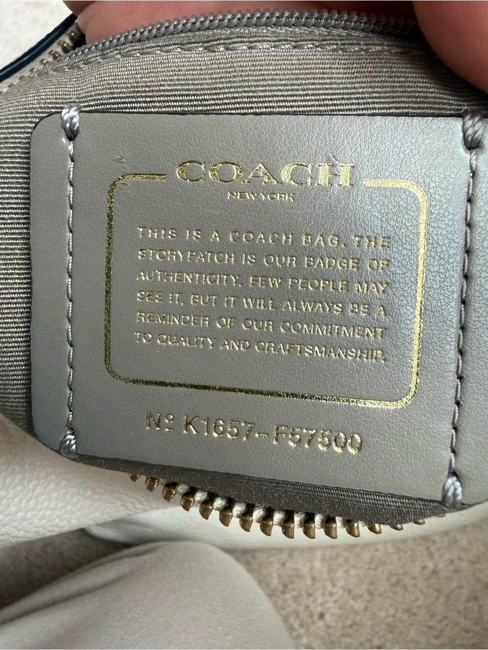 Coach Cream & Tan Pebbled Leather Hobo with Black Trim